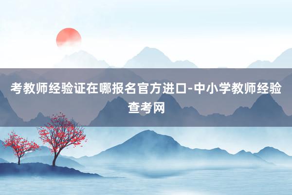 考教师经验证在哪报名官方进口-中小学教师经验查考网
